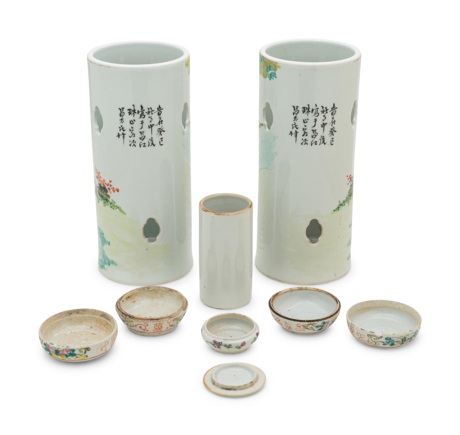 Six Chinese Famille Rose Porcelain Articles