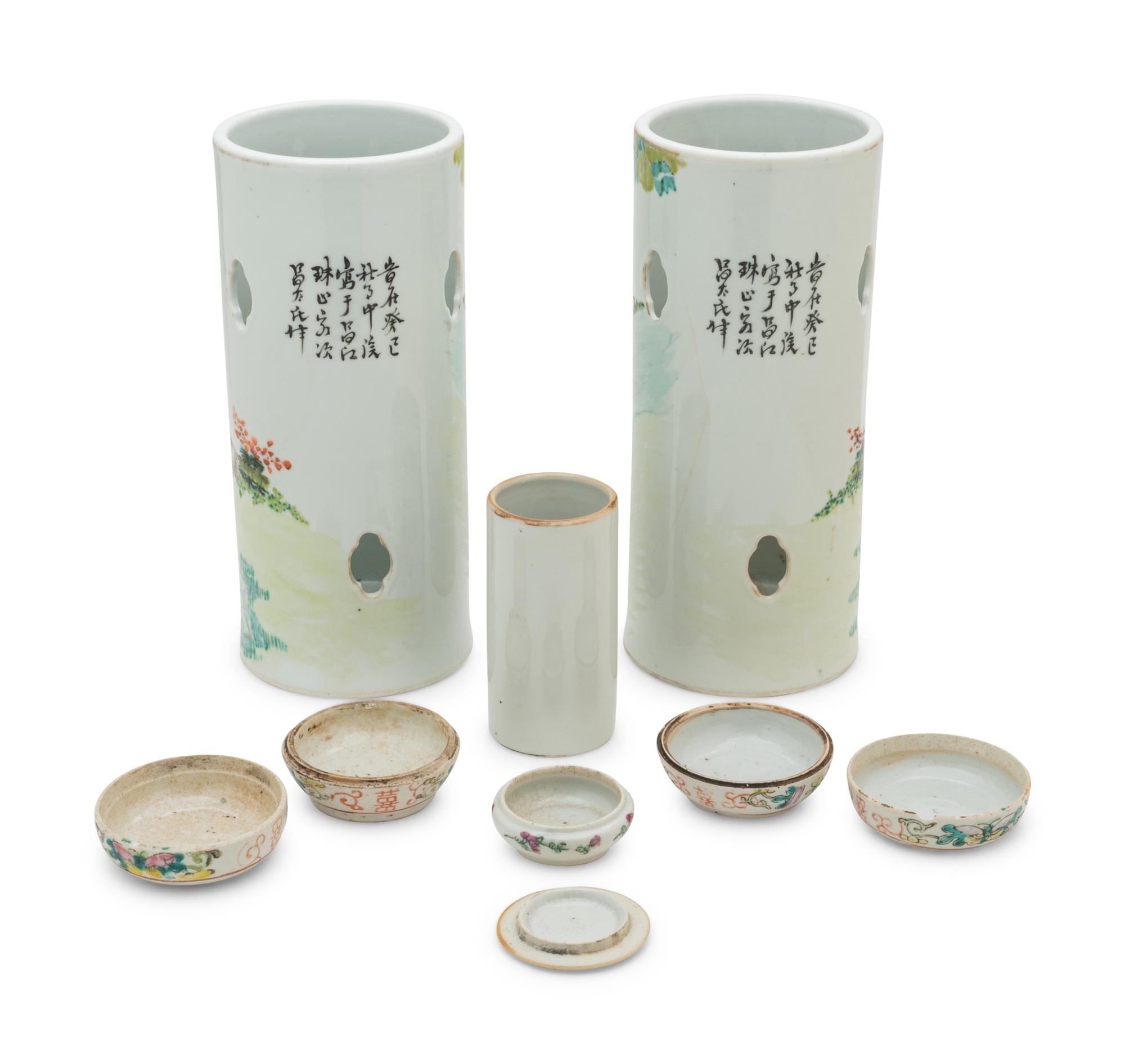 Six Chinese Famille Rose Porcelain Articles