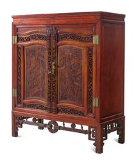 A Chinese Export Hardwood Cabinet