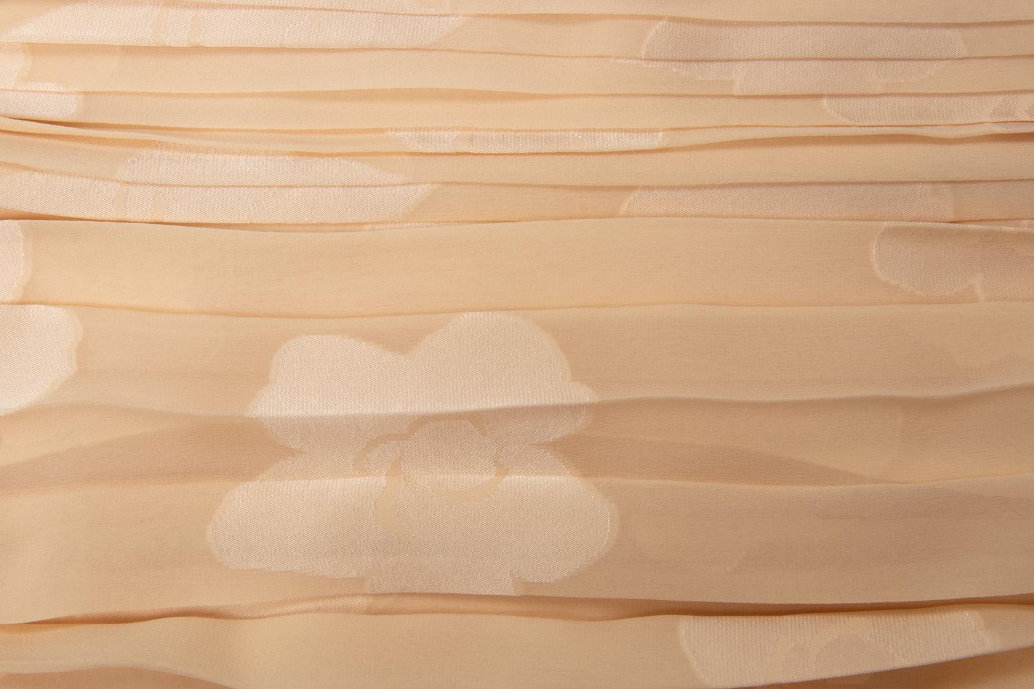 Galanos Cream Satin Halter Dress and Scarf, 1970s