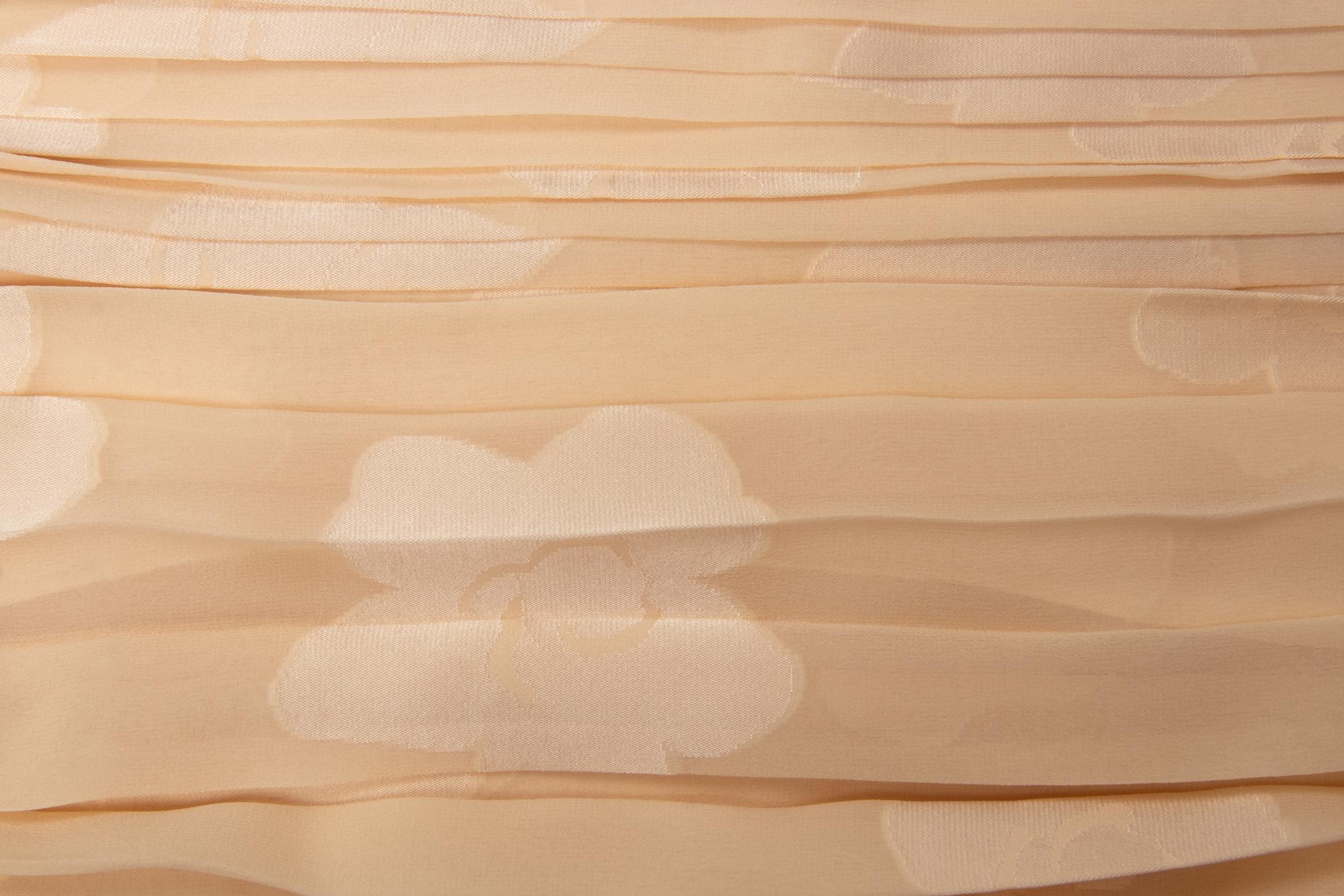 Galanos Cream Satin Halter Dress and Scarf, 1970s