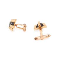 YELLOW GOLD AND BLACK STAR SAPPHIRE CUFFLINKS