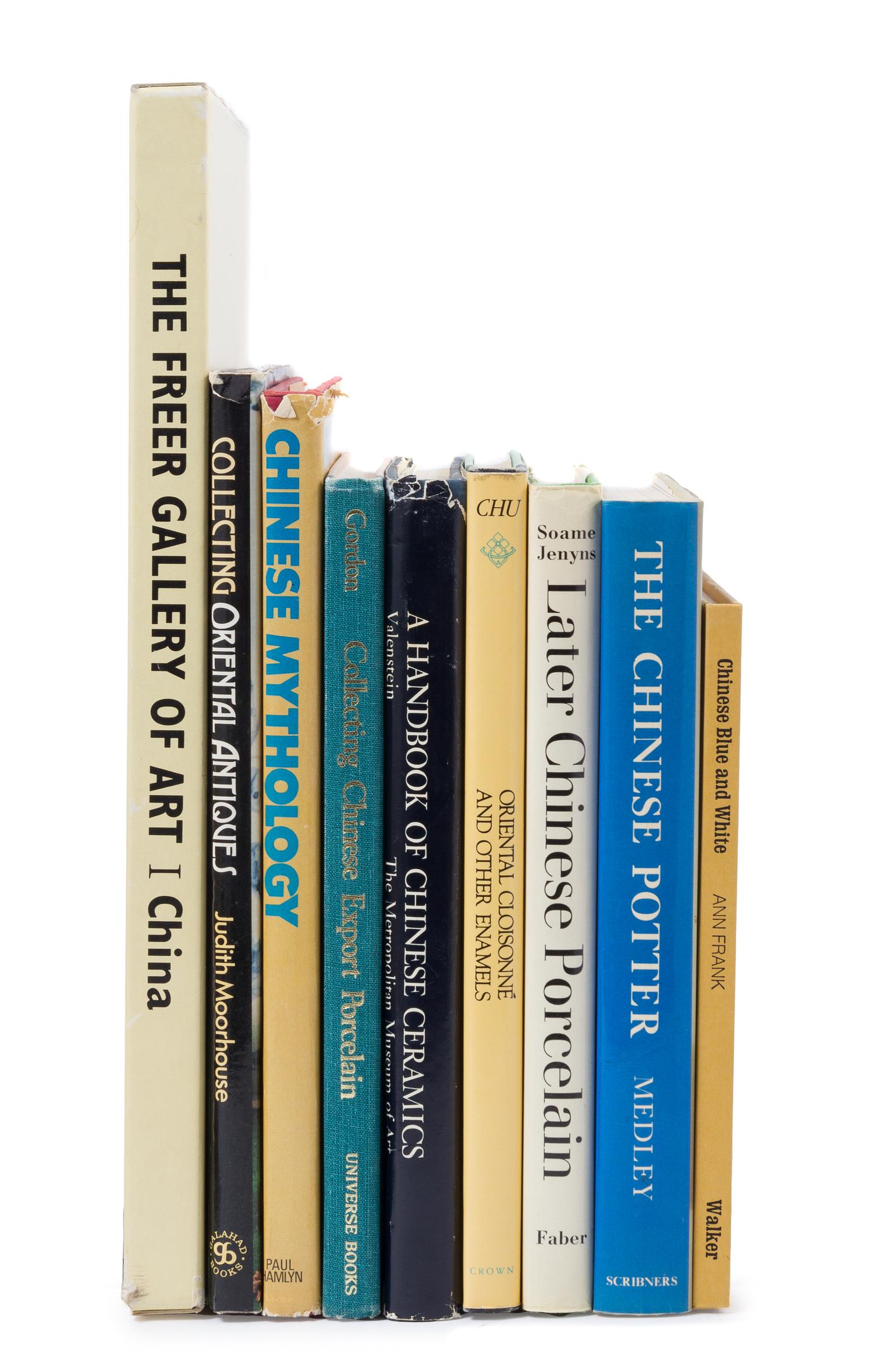 A Group of Nine Reference Books Pertaining to Chinese Ceramics, Chinese Mythology, and Collecting Asian Works of Art