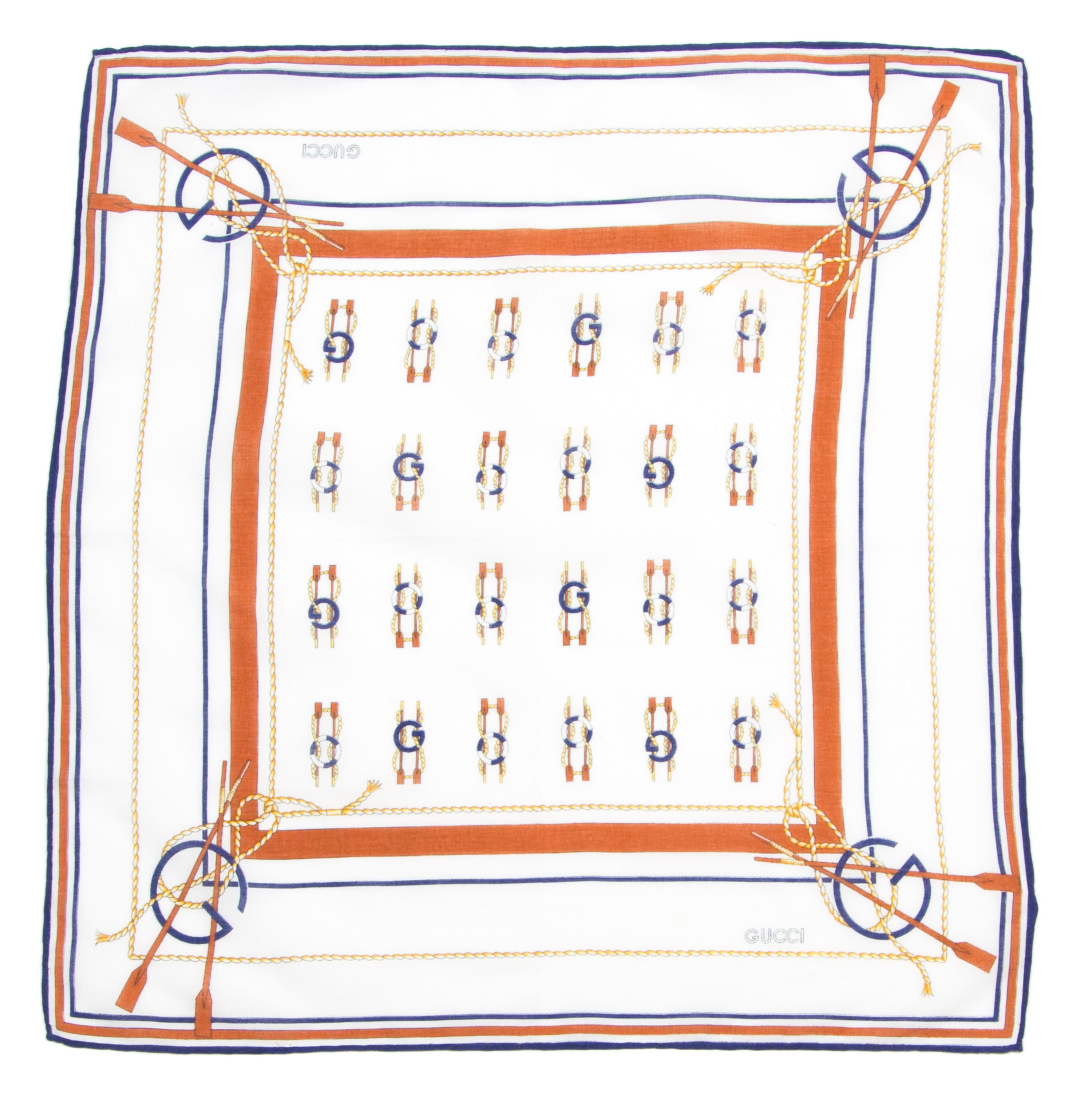 A Gucci Cotton Pocket Square, 16" x 16".