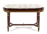A Louis XVI Style Painted and Parcel Gilt Window Seat Width 39 inches. — 19TH/20TH CENTURY