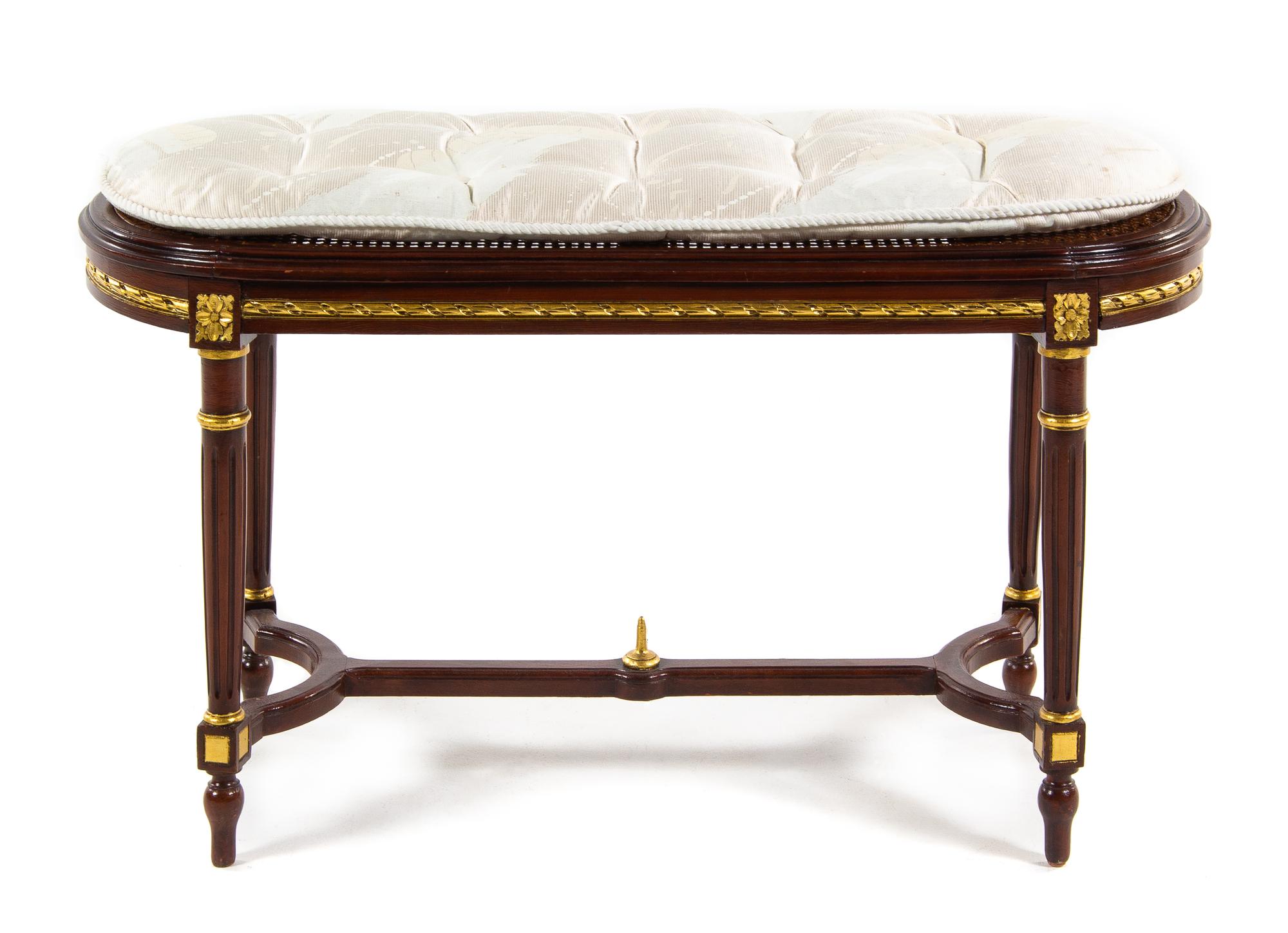 A Louis XVI Style Painted and Parcel Gilt Window Seat Width 39 inches. — 19TH/20TH CENTURY