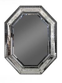 A Venetian Style Glass Framed Octagonal Mirror — 20TH CENTURY