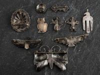 Navajo Pins, Pendants, Button, and Belt Buckle