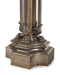 A Pair of Continental Neoclassical Style Gilt Bronze and Polished Steel Pedestals