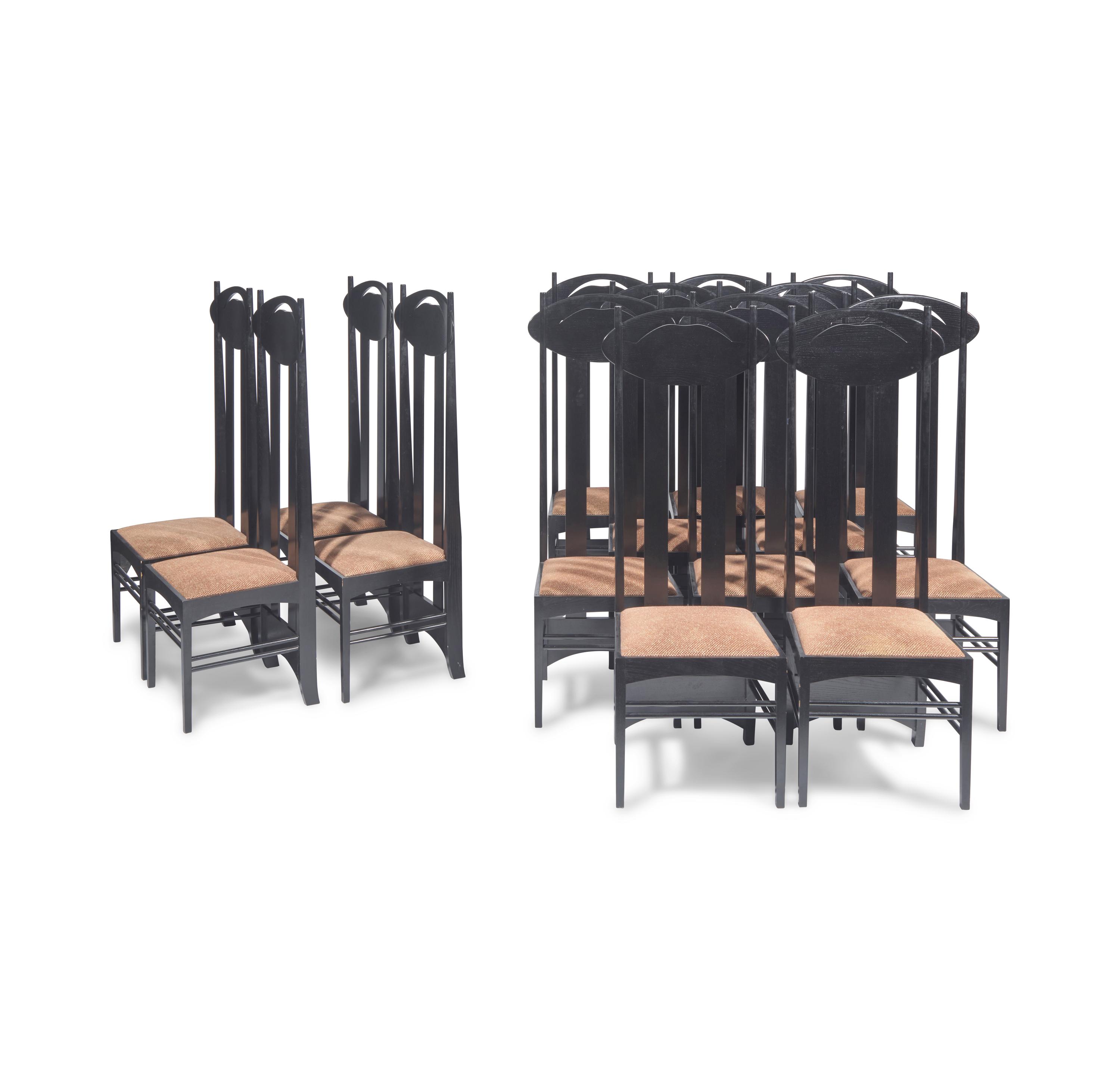 Charles Rennie Mackintosh (Scottish, 1868–1928) — Set of 14 Argyle Chairs Cassina