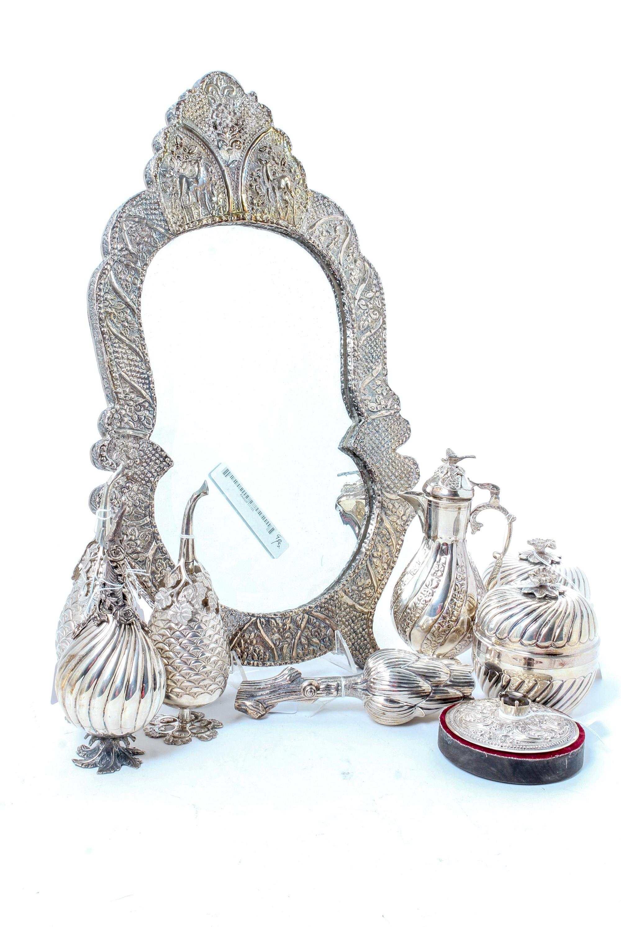 A Group of Silver and Silvered Metal Articles, , 9 total.