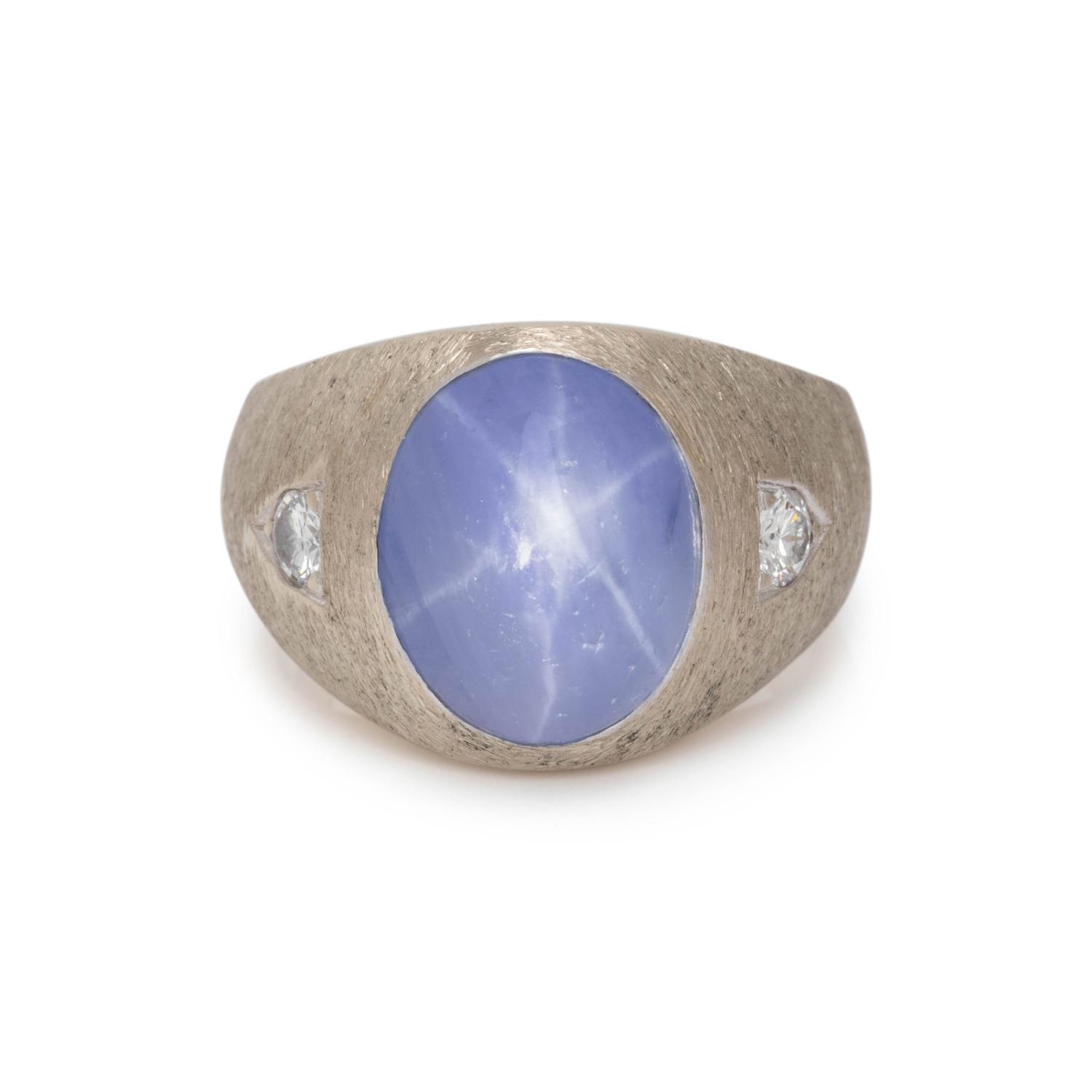 STAR SAPPHIRE AND DIAMOND RING