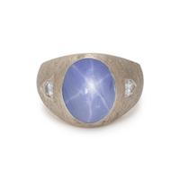 STAR SAPPHIRE AND DIAMOND RING
