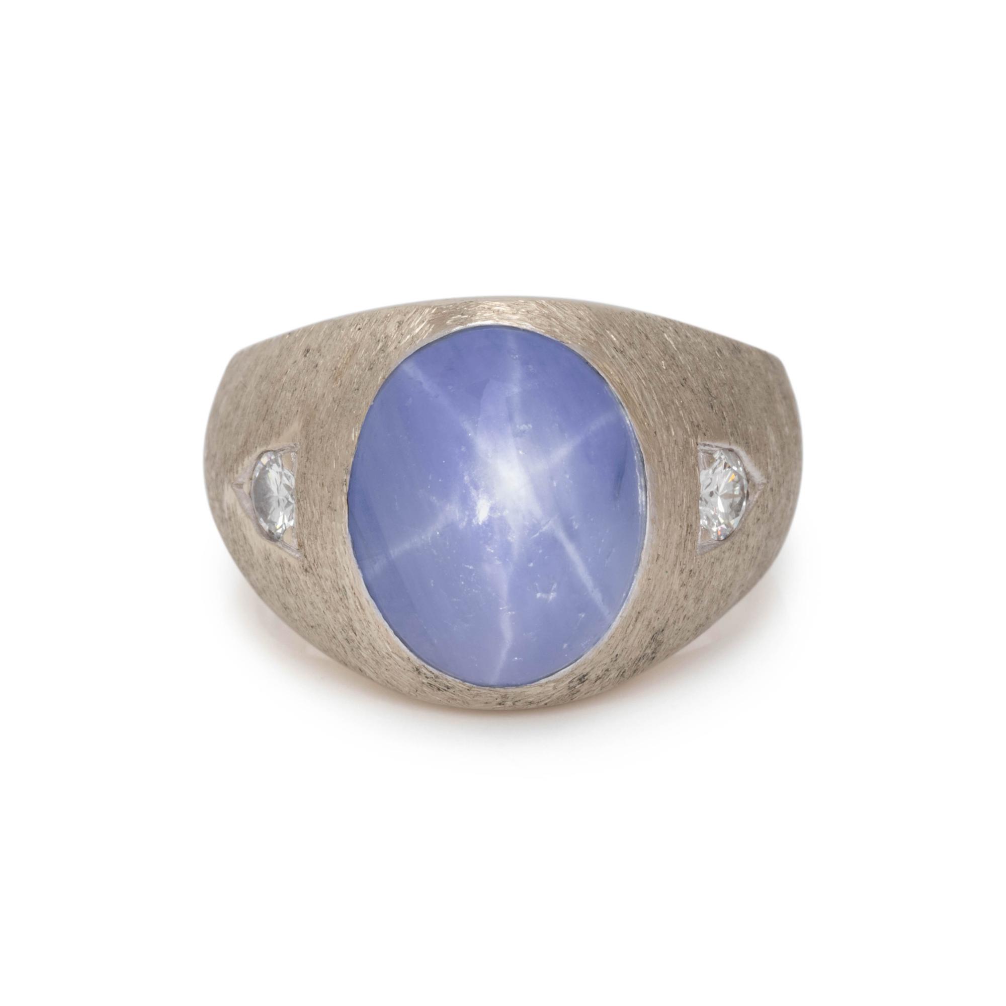 STAR SAPPHIRE AND DIAMOND RING
