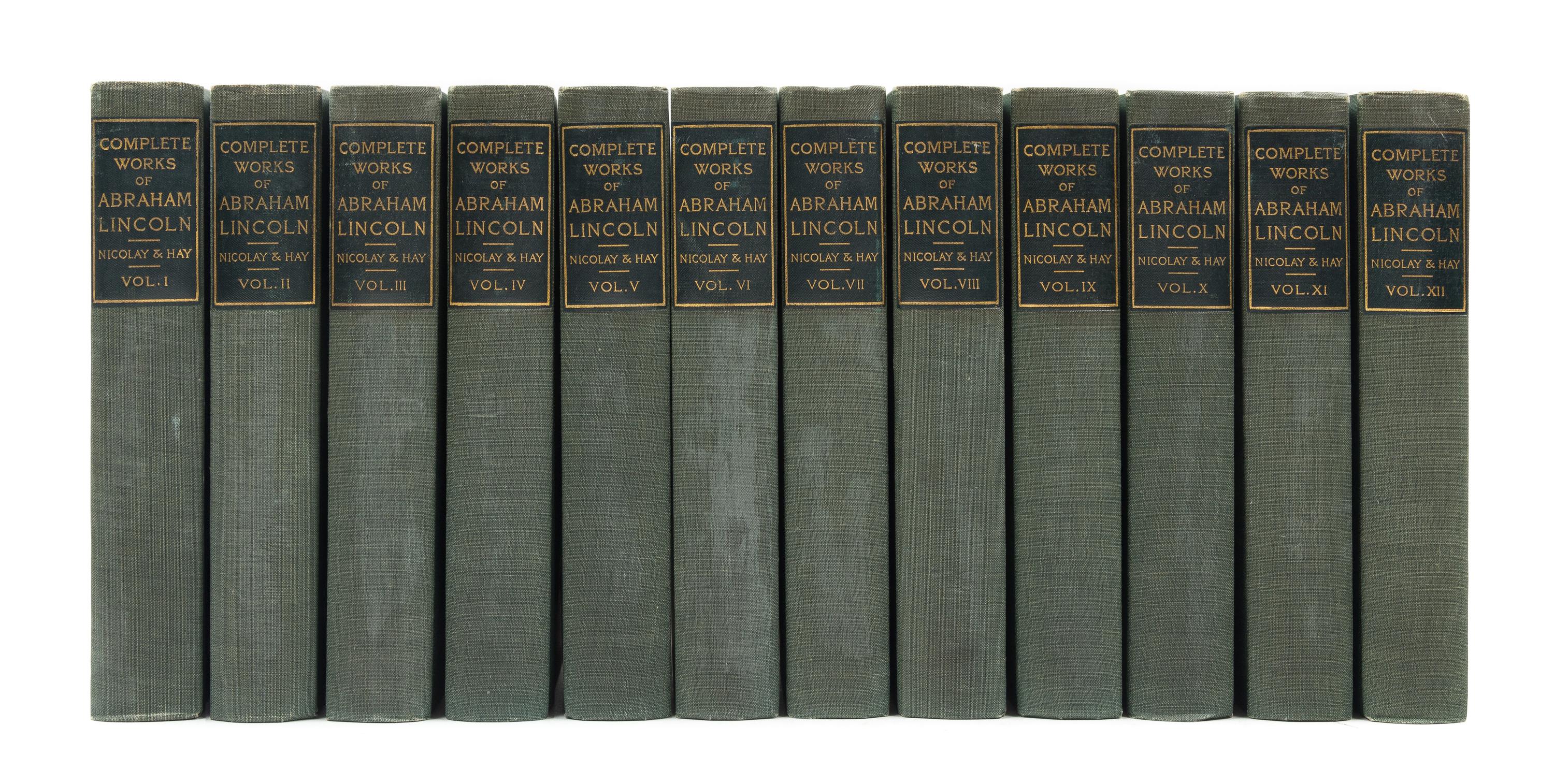 [NICOLAY and HAY] -- LINCOLN, Abraham (1809-1865). Works. New York: Lamb Publishers, 1905. 12 volumes.