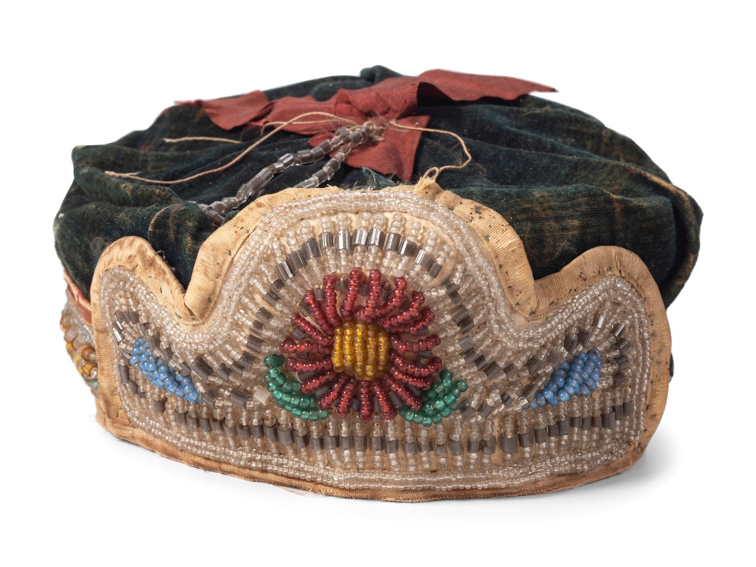 Anishinaabe and Tuscarora Beaded Cotton Caps