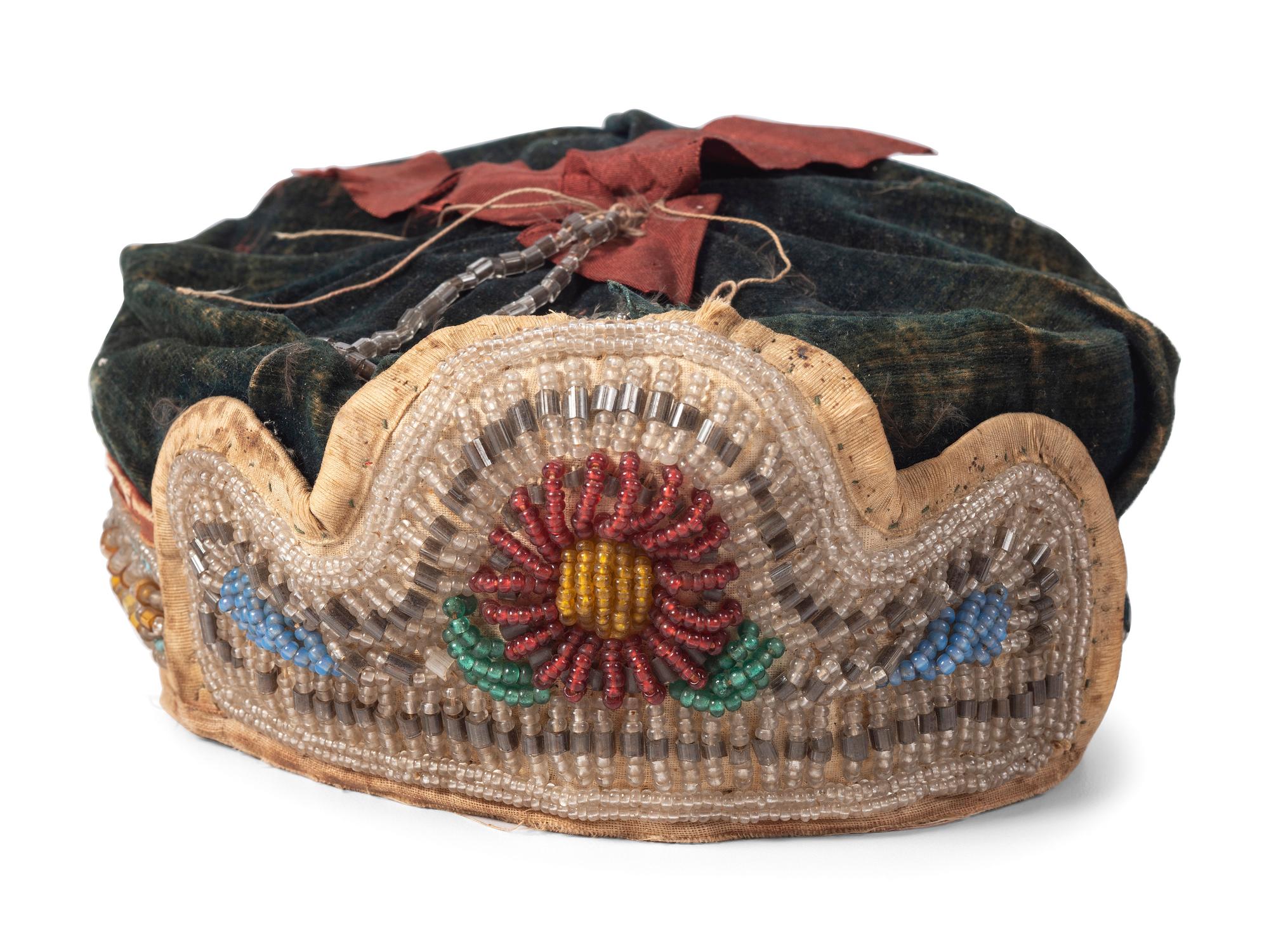 Anishinaabe and Tuscarora Beaded Cotton Caps