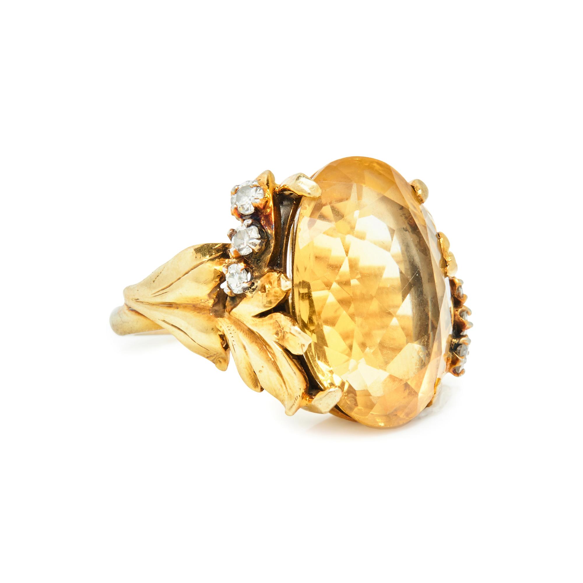 CITRINE AND DIAMOND RING