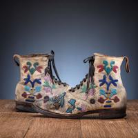 Santee Sioux Beaded Hide Work Boots