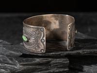 Navajo Ingot and Turquoise Cuff Bracelet