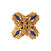 ALDO CIPULLO, YELLOW GOLD, LAPIS LAZULI, AND DIAMOND BROOCH