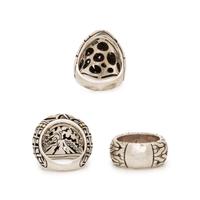 JOHN HARDY, STERLING SILVER AND YELLOW GOLD RINGS