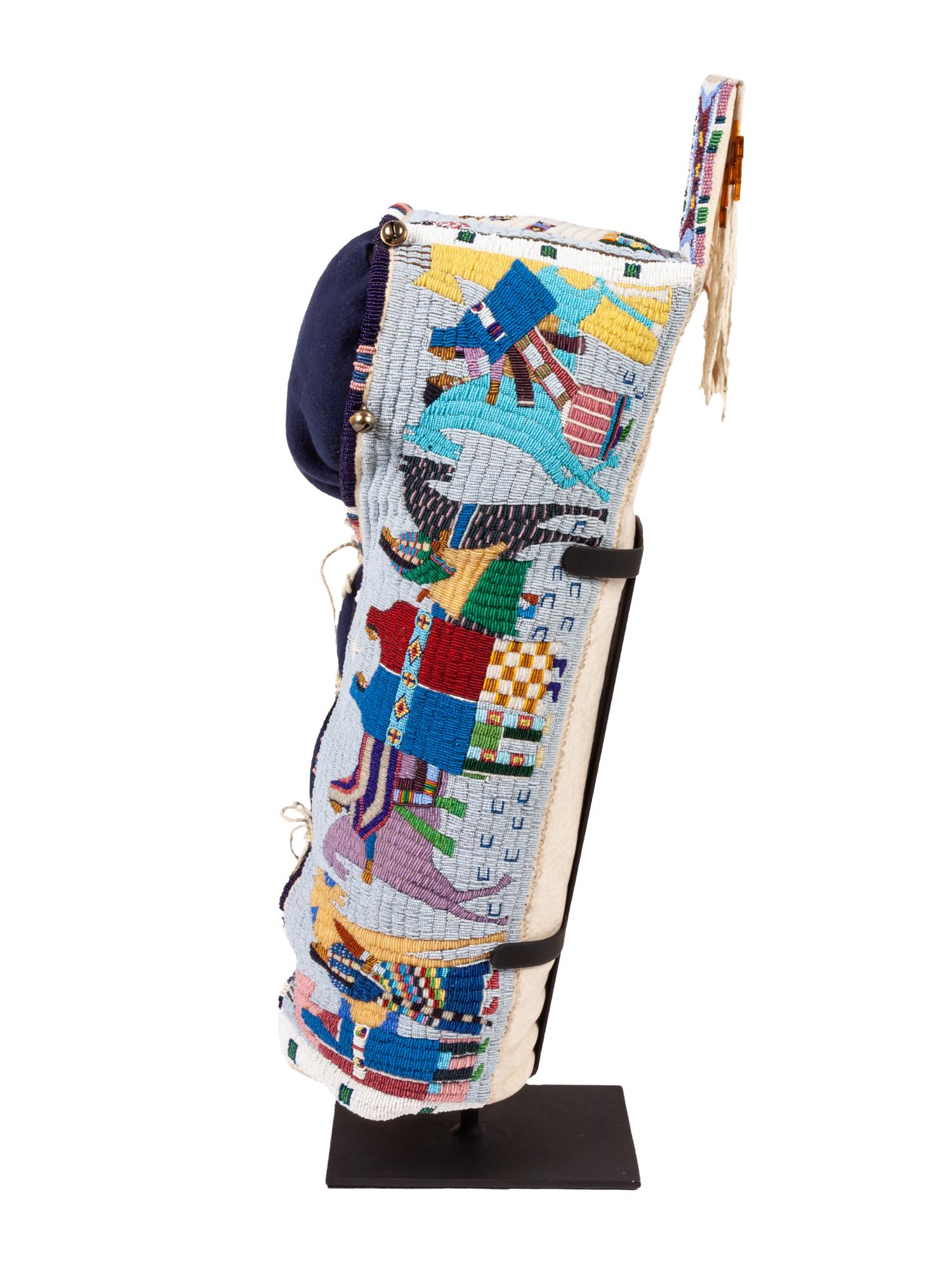 Pictorial Beaded Cradle, 2005-2006