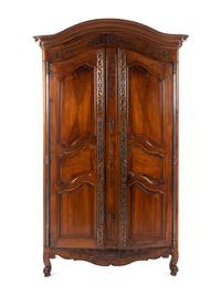 A Louis XV Provincial Walnut Armoire