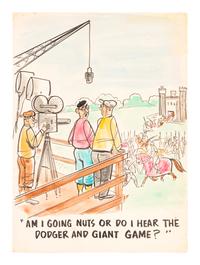 A Group of Six 1950's Era New Yorker Artist Illustrations