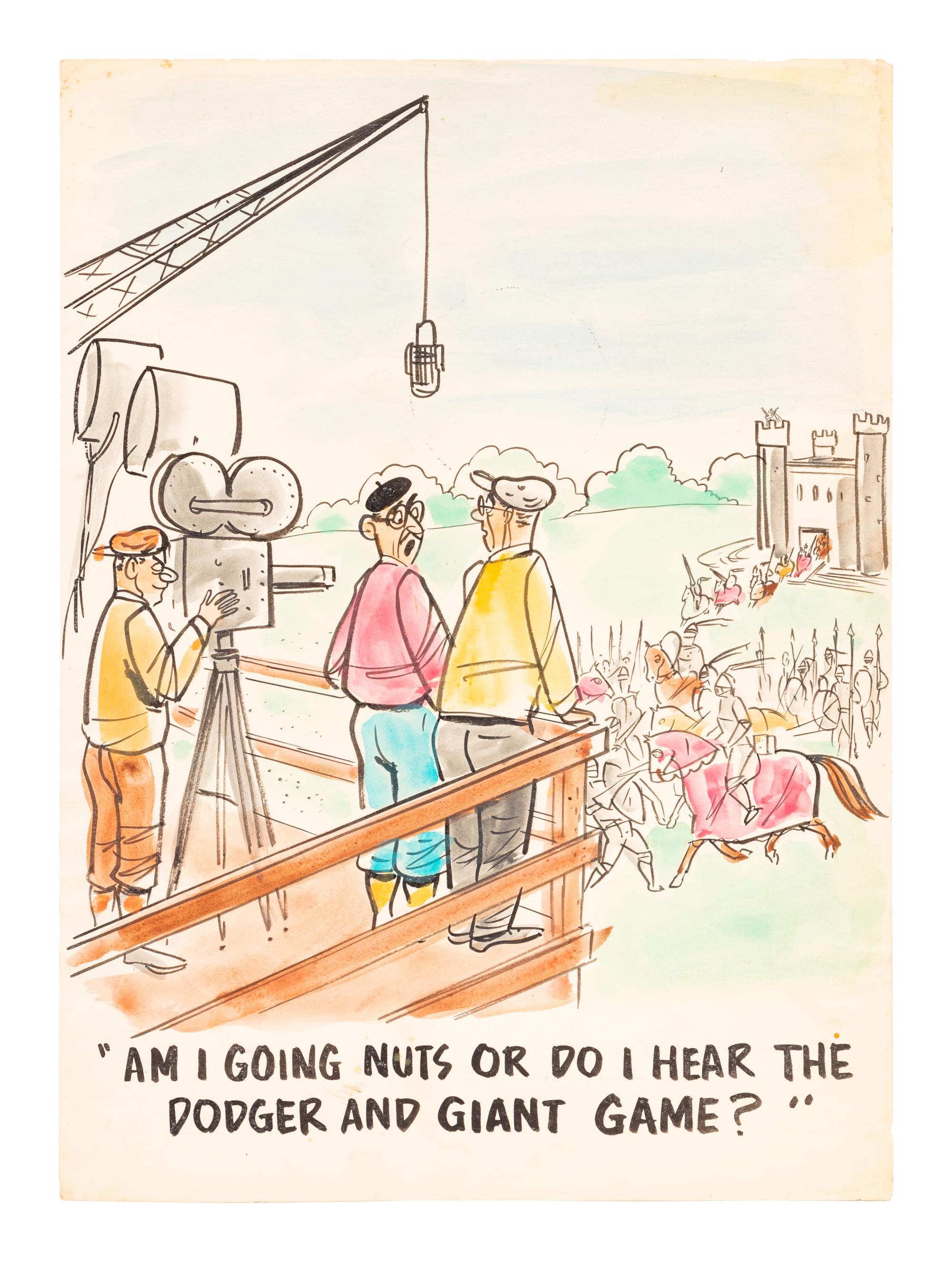 A Group of Six 1950's Era New Yorker Artist Illustrations