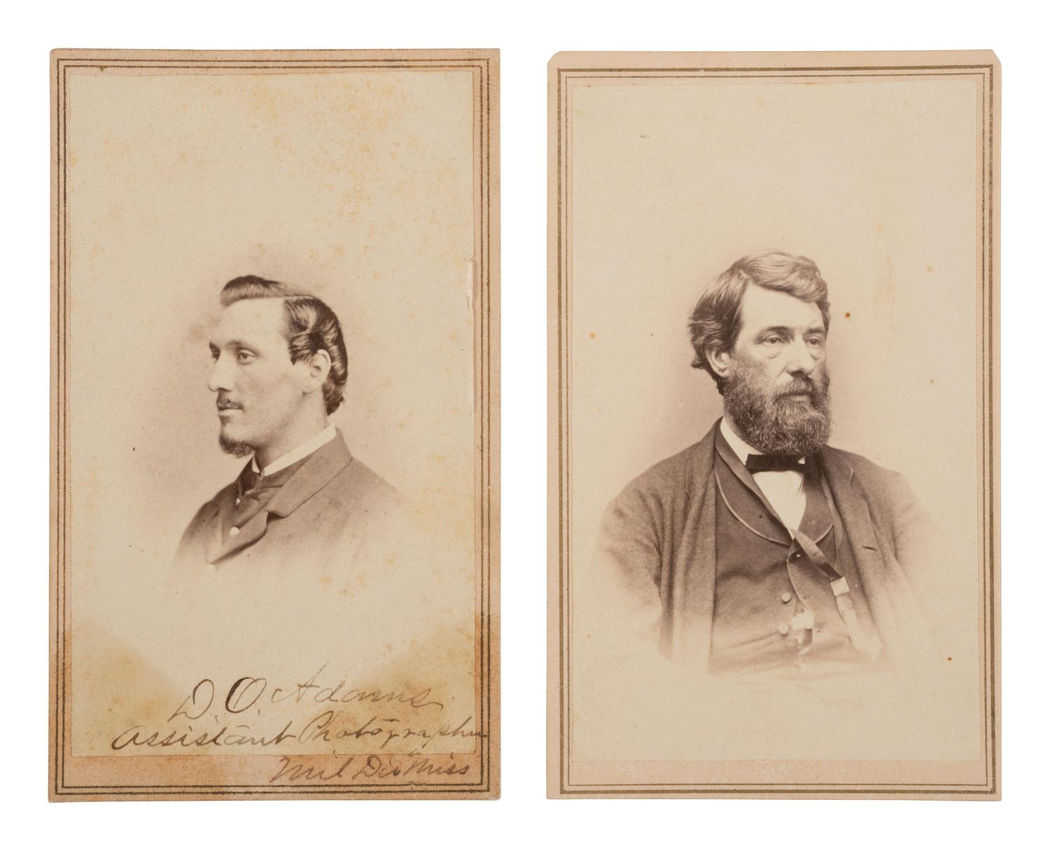[CIVIL WAR]. CDVs of George Barnard (1819-1902) as US Government Photographer, Military Division of Mississippi, and his assistant, D.O. Adams.