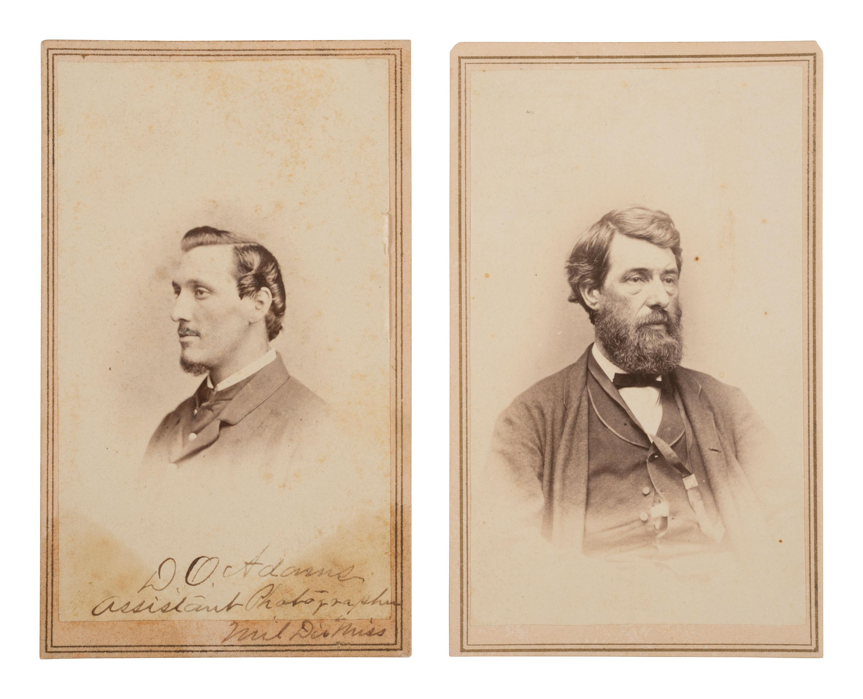 [CIVIL WAR]. CDVs of George Barnard (1819-1902) as US Government Photographer, Military Division of Mississippi, and his assistant, D.O. Adams.