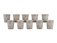 Ten Russian Enamel Beakers