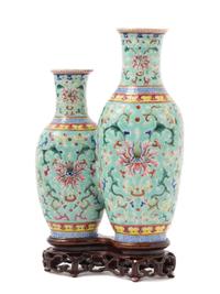 A Chinese Famille Rose Porcelain Double Vase 18TH/19TH CENTURY Height of vase 8 1/8 inches. — 18TH/19TH CENTURY