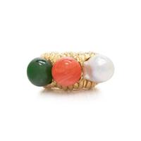 DAVID WEBB, YELLOW GOLD AND MULTIGEM RING