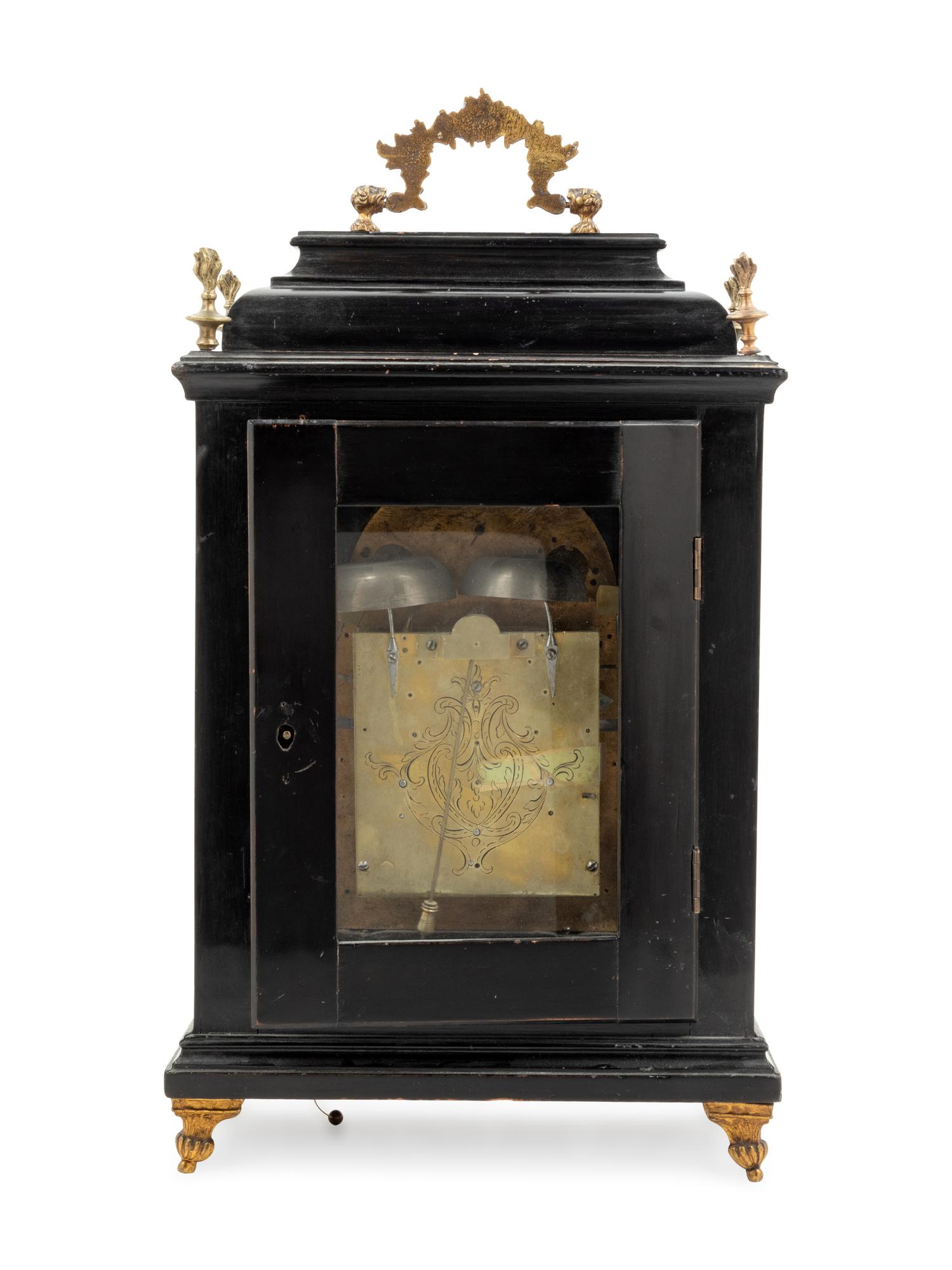 An English Gilt Metal Mounted Ebonized Bracket Clock with a German Movement