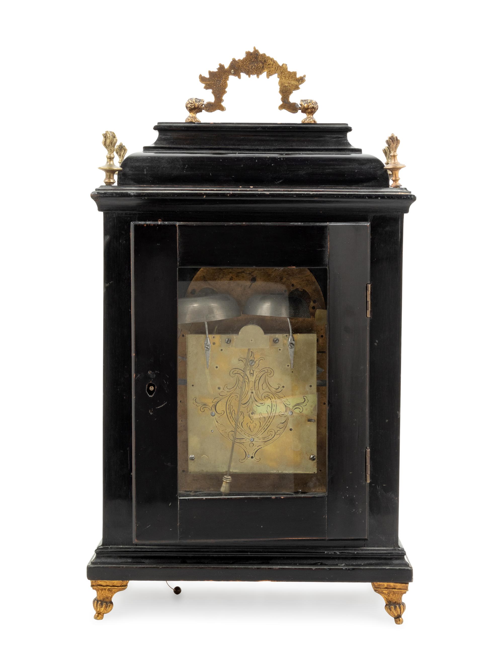 An English Gilt Metal Mounted Ebonized Bracket Clock with a German Movement