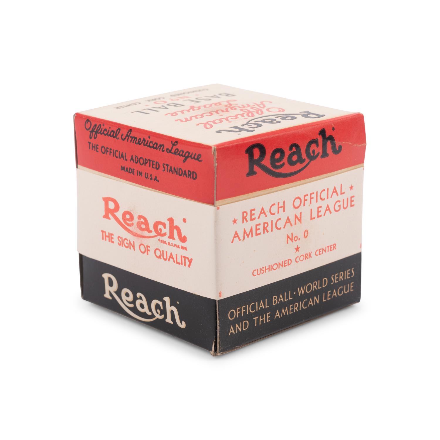 An Original, Unused 1940s Reach Official American League Baseball in Sealed Box