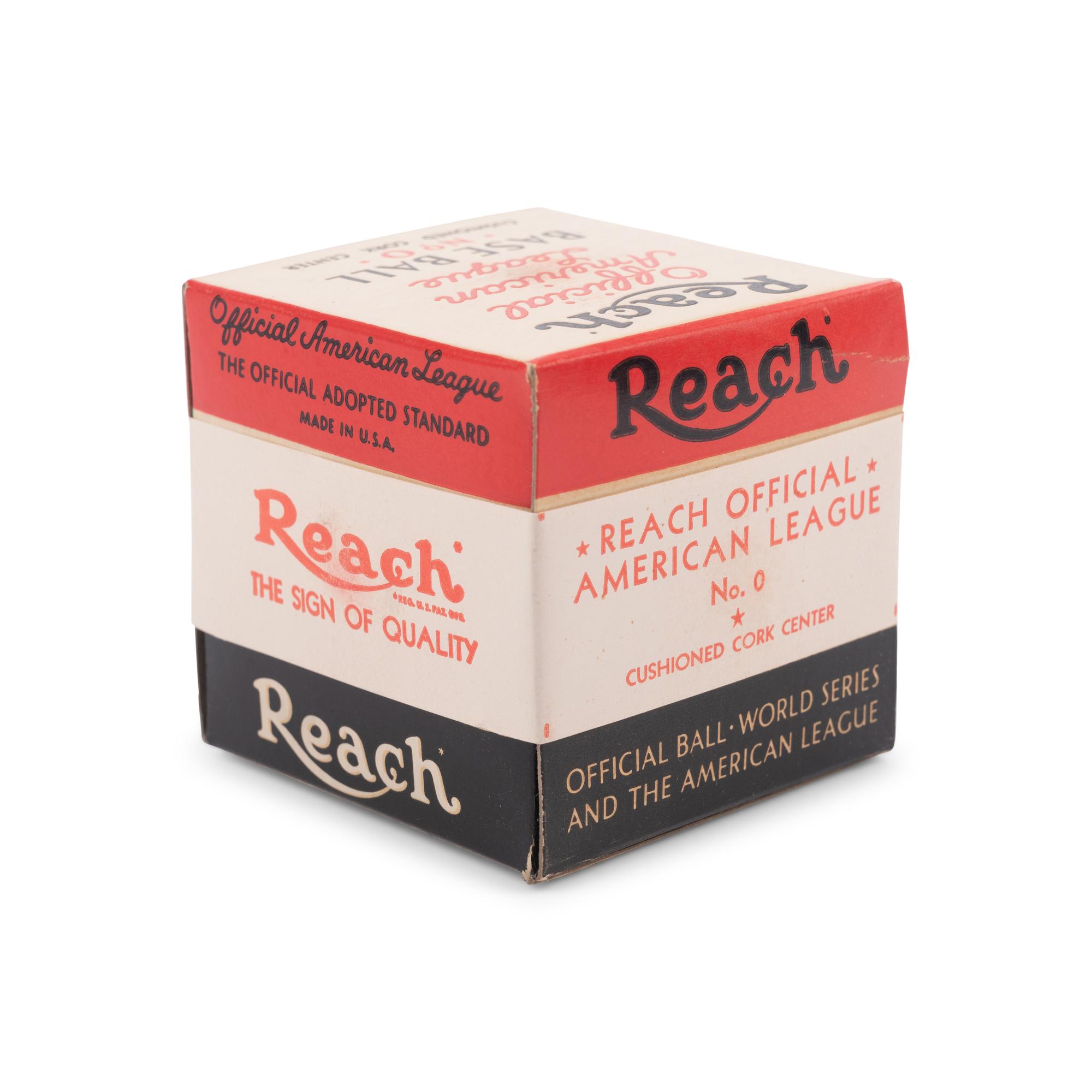 An Original, Unused 1940s Reach Official American League Baseball in Sealed Box