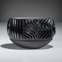 Carved Blackware Jar, with Micaceous Interior