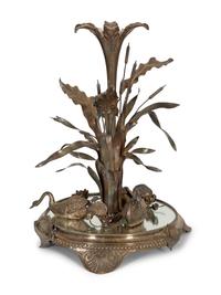 A Victorian Silver Swan-Motif Epergne and Circular Plateau