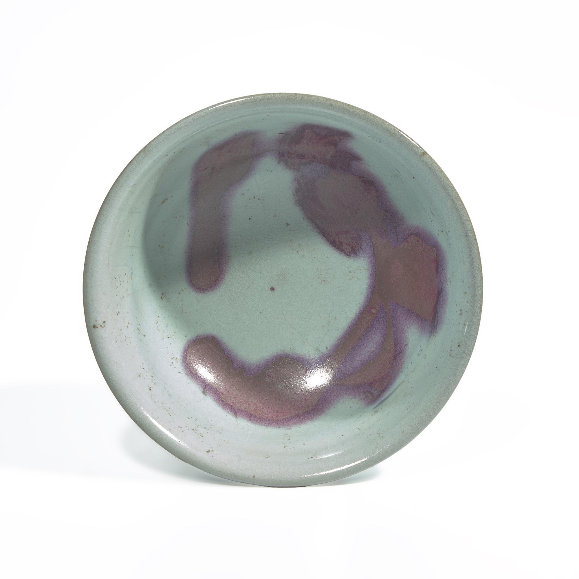 A Chinese Junyao style Purple-Splashed Blue Glazed Stem Cup
