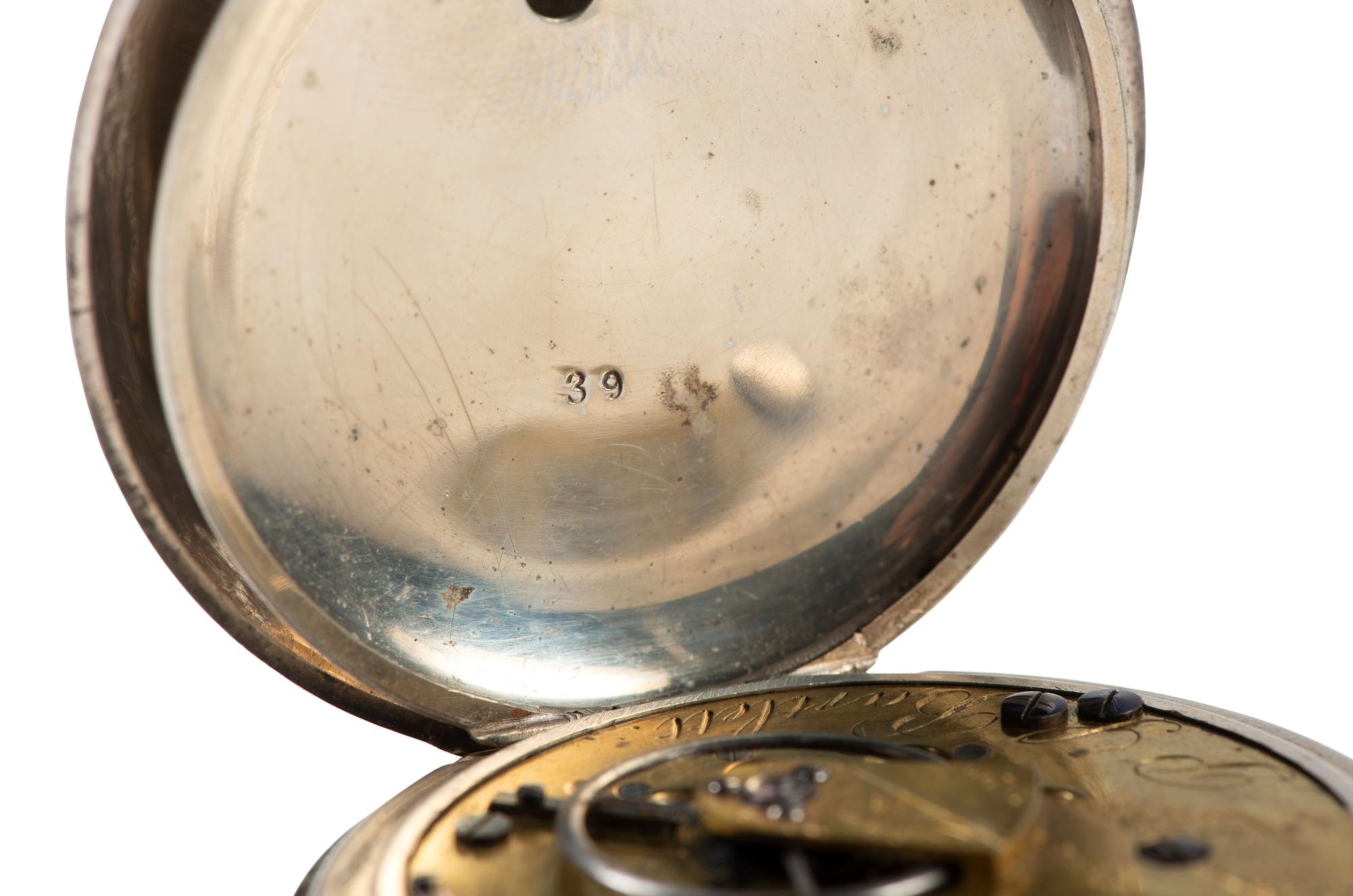 [WATCHES]. A group of 3 pocket watches, including one inscribed with a patriotic motif.