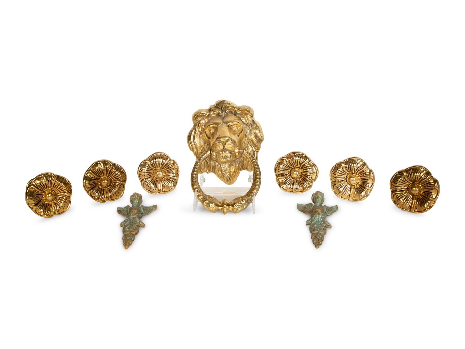 Nine Gilt Metal Ornaments