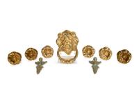 Nine Gilt Metal Ornaments