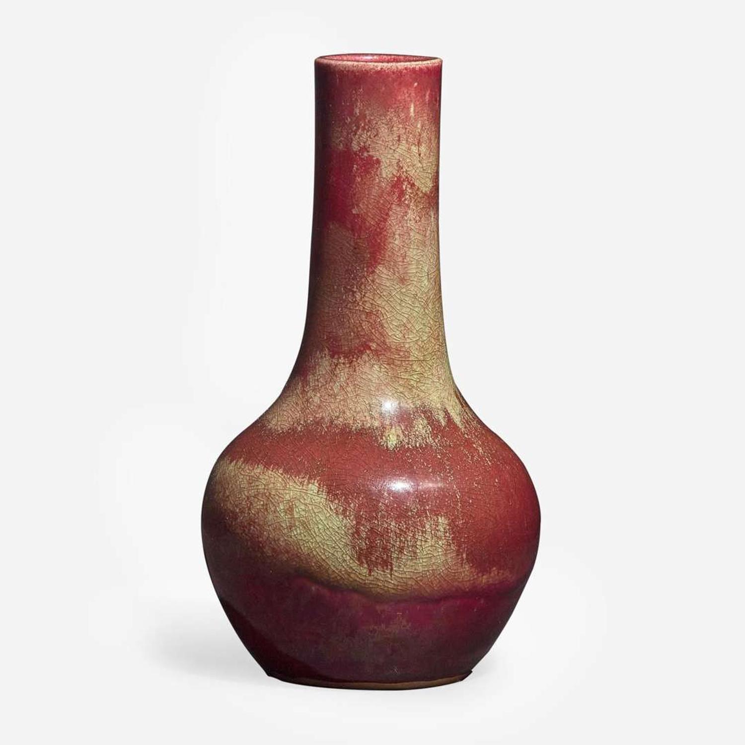 Hugh C. Robertson (American, 1845-1908) Experimental Oxblood Vase, Chelsea Keramic Art Works, USA, circa 1885-1889