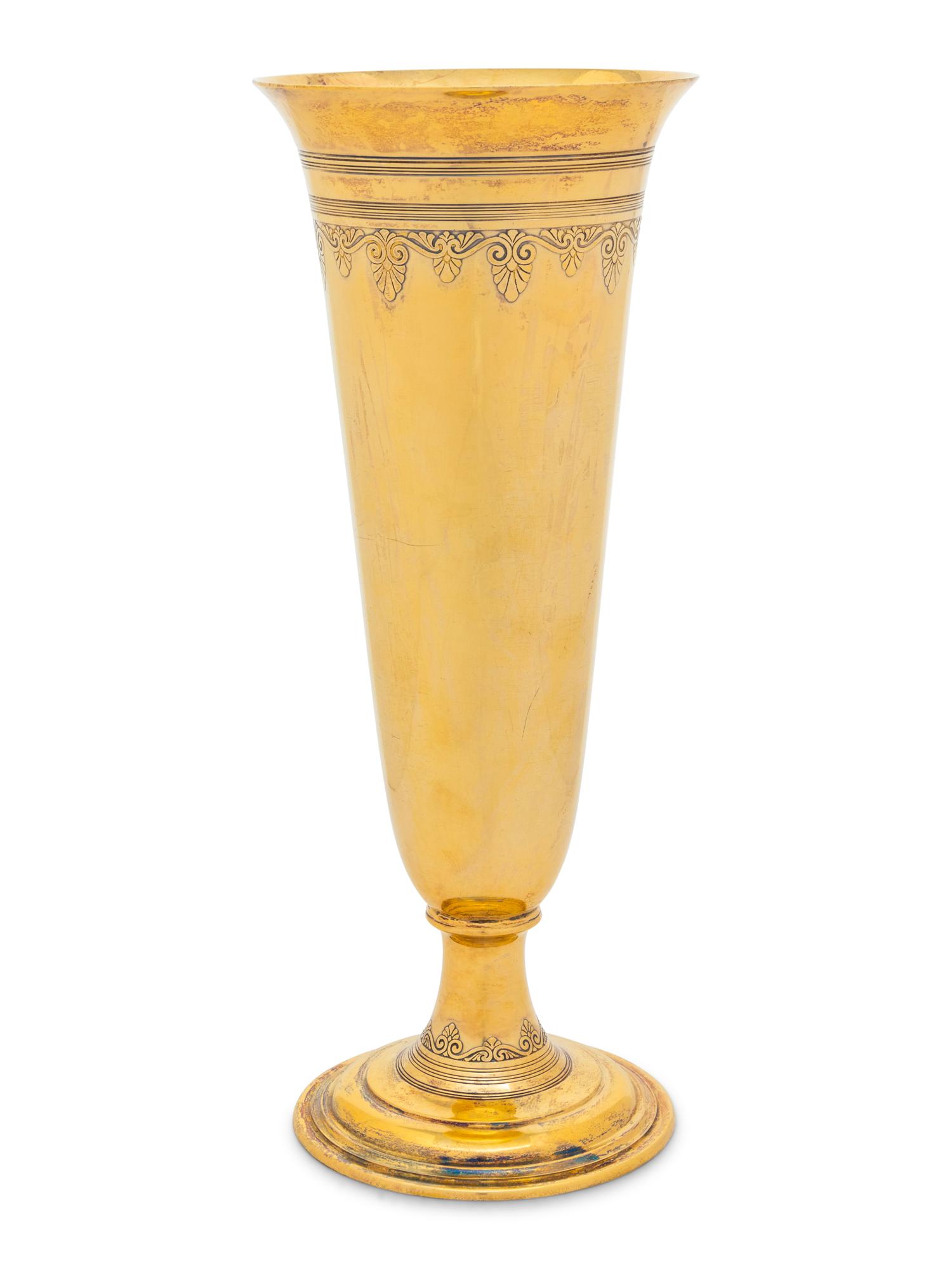 A Tiffany and Co. Silver-Gilt Vase