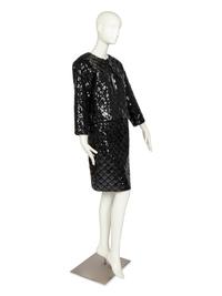 Chanel Black Sequin Jacket & Skirt, 1980s