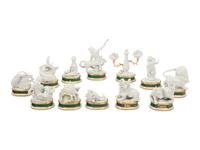 A Group of Twelve Italian Painted Porcelain Zodiac Figures