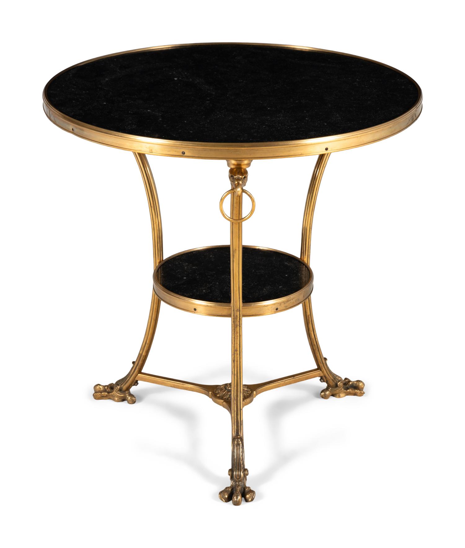 An Empire Style Gilt Bronze and Marble Guéridon
